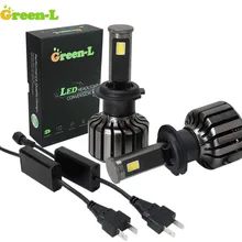 Green-L H27 880 9004 HB1 9005 HB3 9006 HB4 9007 HB5 H4 9003 HB2 Hi/Lo Bean D2S H1 H3 H7 H11 H13 Car Led headlight 12V 45W Bulbs