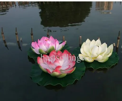 

New 17 cm lotus Floating pool decoration artificial simulation water Decorative aquarium pond scenery lotus
