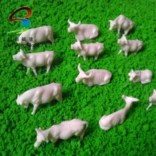 Модель корова пластик bossy Мини Корова масштаб пластик белая корова Размер 1,5-3,0 см