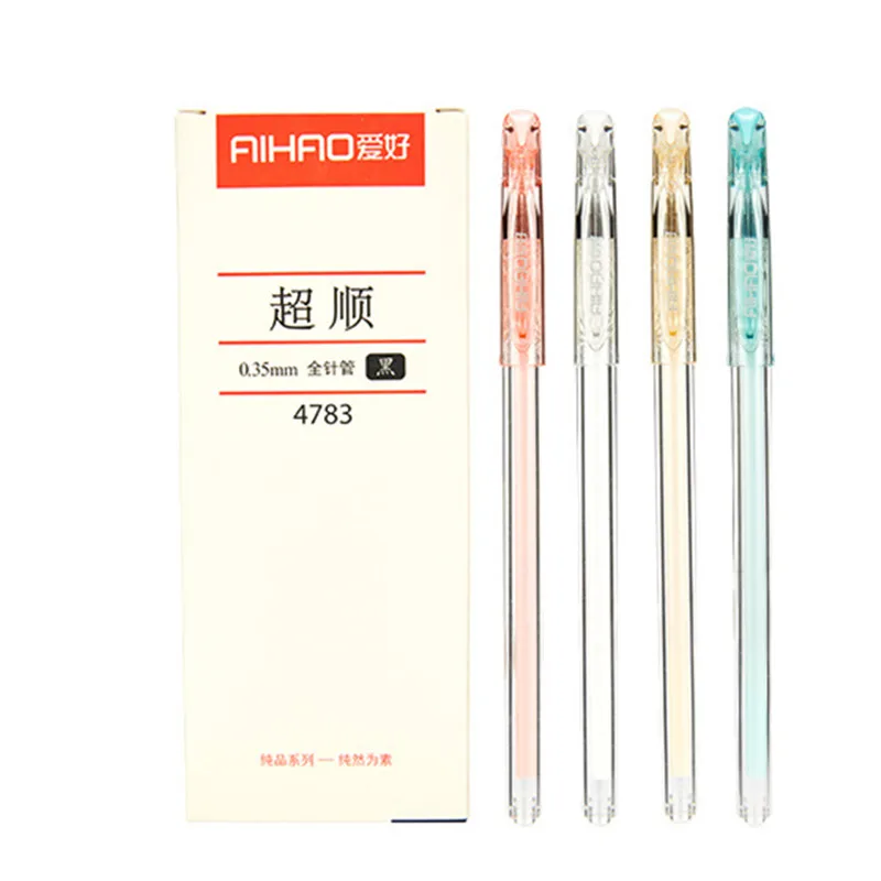 

AIHAO Brand Cap Needle All 0.35 MM Point Smooth Writing Gel Pen Quick-Dry Pen 12pcs/box Free Shipping
