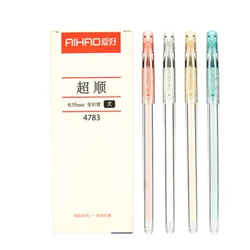 

AIHAO Brand Cap Needle All 0.35 MM Point Smooth Writing Gel Pen Quick-Dry Pen 12pcs/box Free Shipping
