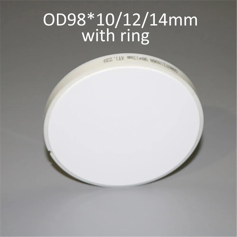 

1 Piece ST/HT OD98*10/12/14mm Dental Lab Material Zirconia Block With Plastic Ring Outside For Open CADCAM Milling System
