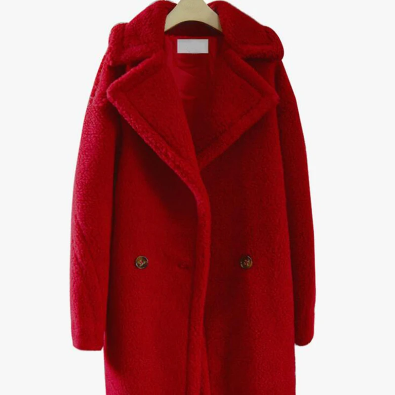 Winter Faux Fur Long Coat Women High Street Oversized Jackets And Coats Ladies Lamb Wool Coat Faux Fur Coat