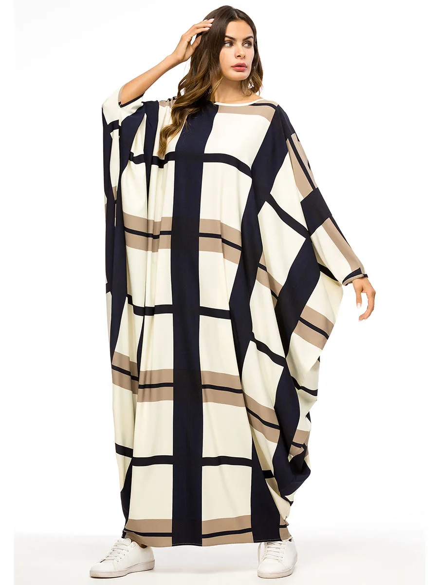 Новый арабский элегантный свободные Абая рукав «летучая мышь» Кафтан Исламская Мода мусульманское платье костюмы для женщин Дубай 7326