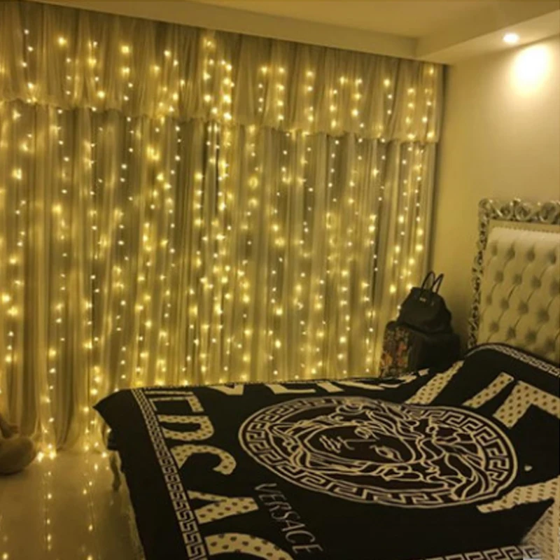 

4.5Mx3M leds icicle led curtain string fairy light 96/300bulb Xmas Christmas Wedding Out home garden party garland decor 220V