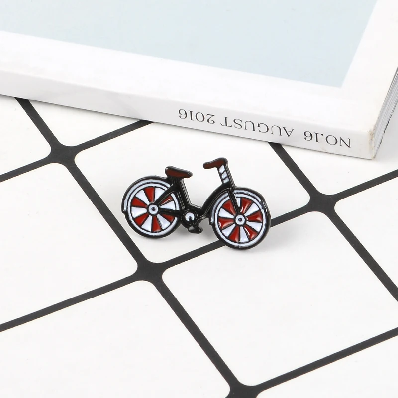 

Bicycle Enamel Pin Cartoon Bike Brooch Red Cool Bike Badge Lapel Pin Cycling Fitness Brooch Pins Jewelry Gift for Bicycle lovers