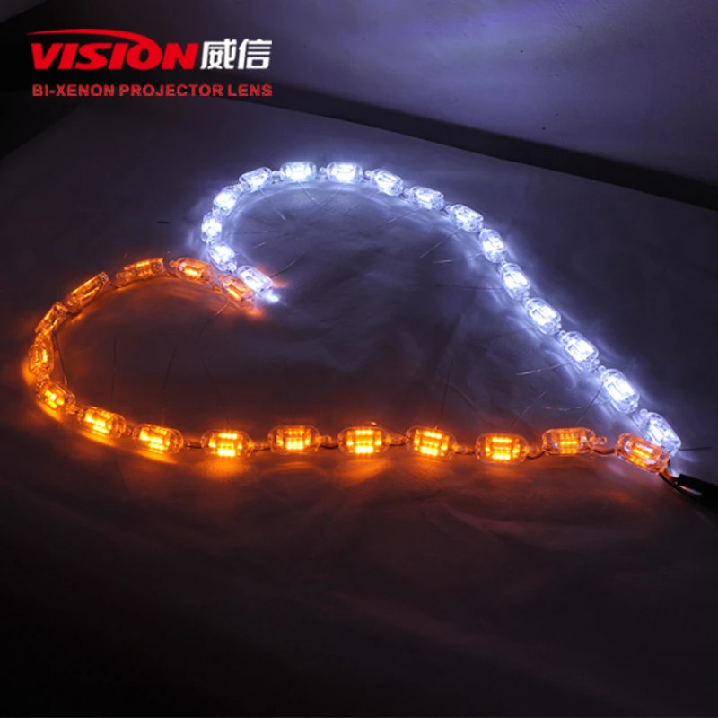 

Free Shipping IPHCAR LED Car Light Source Universal Led Light Flexible Super Bright White LED Strips Daytime Running Light
