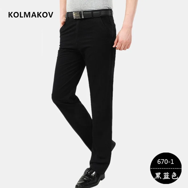 

New High Quality Cotton Men Pants for Big and Tall Men Large SIze Plus Size Classic Business Casual Trousers Full Length 2019