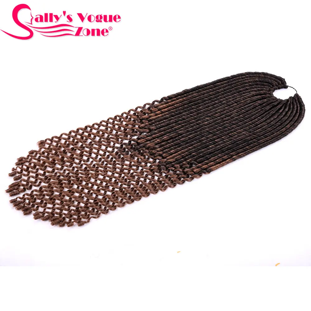 Faux locs Curly концы 24 корня/упаковка 20 ''Sallyhair Lock крючком косы для наращивания волос высокотемпературные синтетические вязанные волосы - Цвет: T1B/30