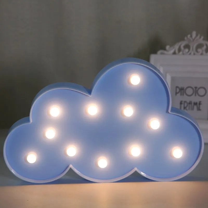 

Creative LED 3D Cloud Night Lamp Battery Powered White Cloud Letter Light Home Decor Baby Light For Kids Bedroom Christmas Gift