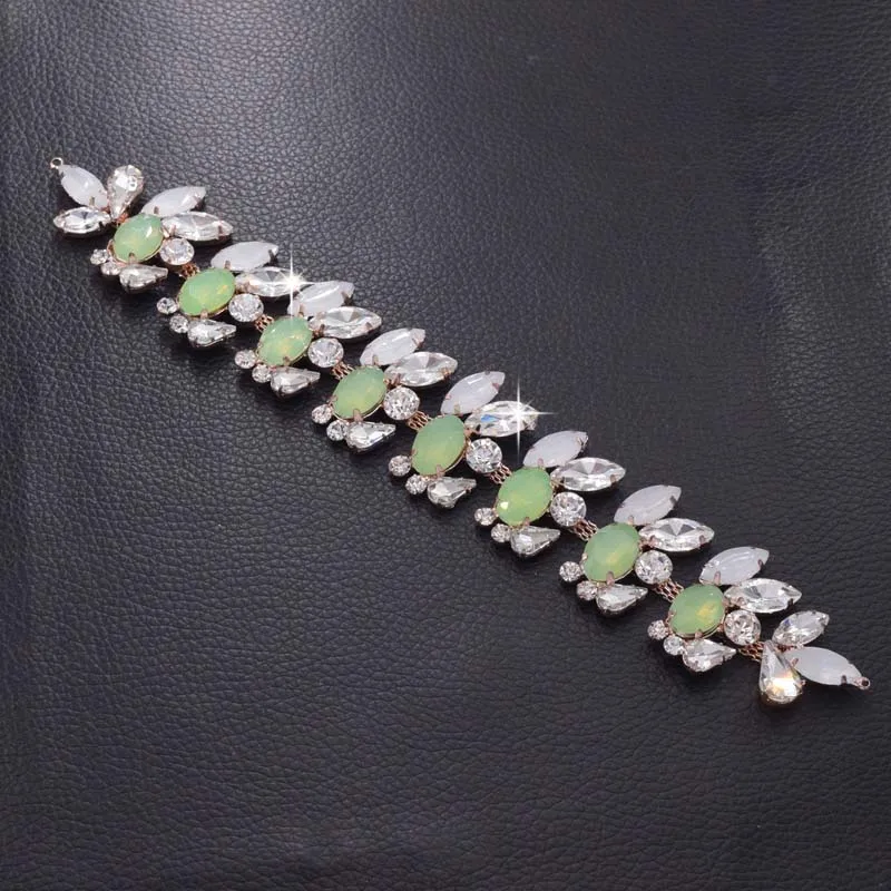 Opal rhinestone crystal appliques for bridal (8)