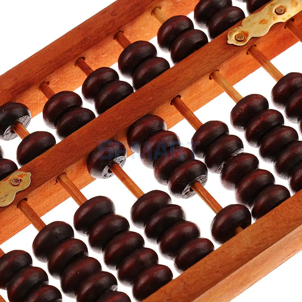 Vintage Chinese Wooden Bead Arithmetic Abacus with Box Classic Ancient Calculator Counting Collection Gift for Children Adult