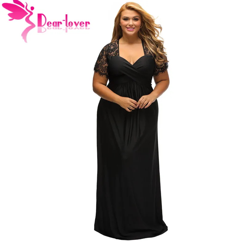 Dear lover вечерние Longo Vestidos Большие женские черные кружевные хомут со складками