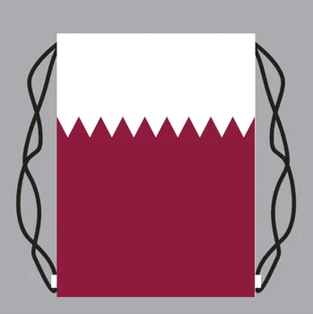 

Drawstring Backpack Bag with Qatar Flag Small Backpack Printing Customized Logo