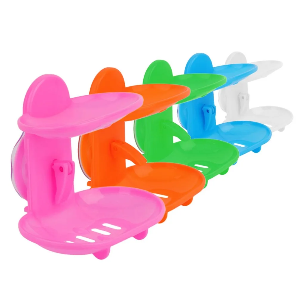 Hot wander Creative Double Layers Soap Box Bathroom Dish Sucker Holder Container Drain and Trace Drop shipping New | Дом и сад