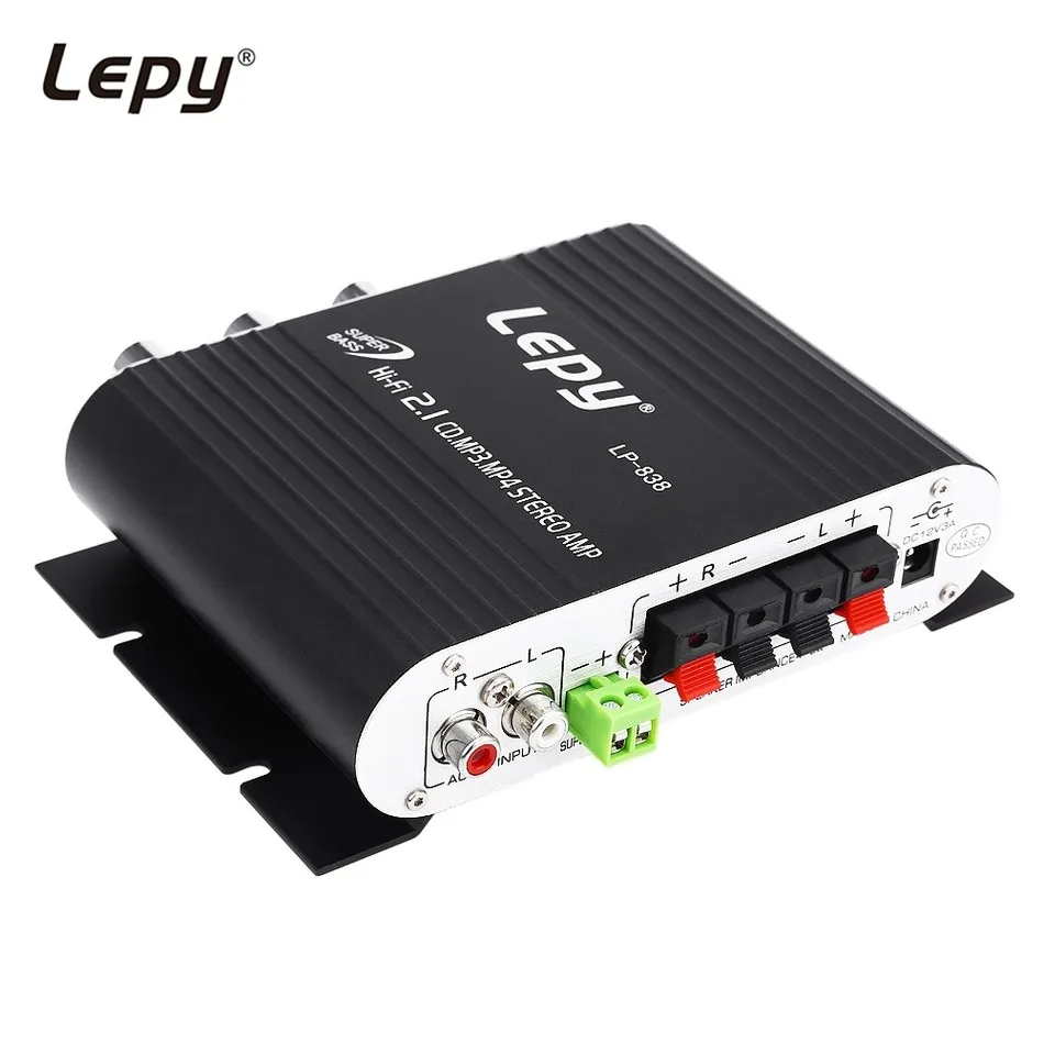 Lepy LP 838 черный HiFi автомобильный сабвуфер 2 1 канальный усилитель MP3 MP4 Стерео