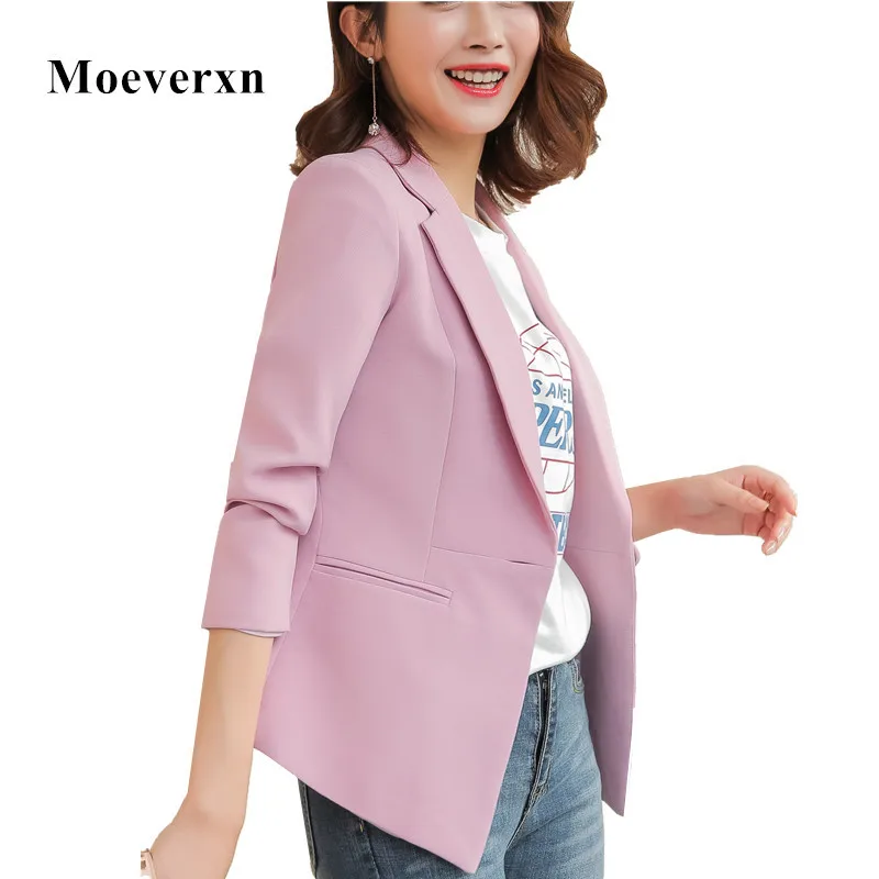 Women Jacket Long Sleeve Solid Casual Work Office Slim One