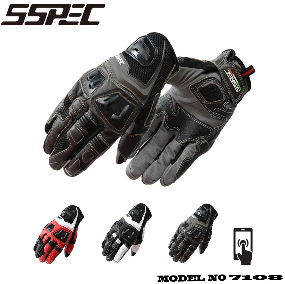 

SSPEC new summer breathable motorcycle riding full finger gloves can resist falling