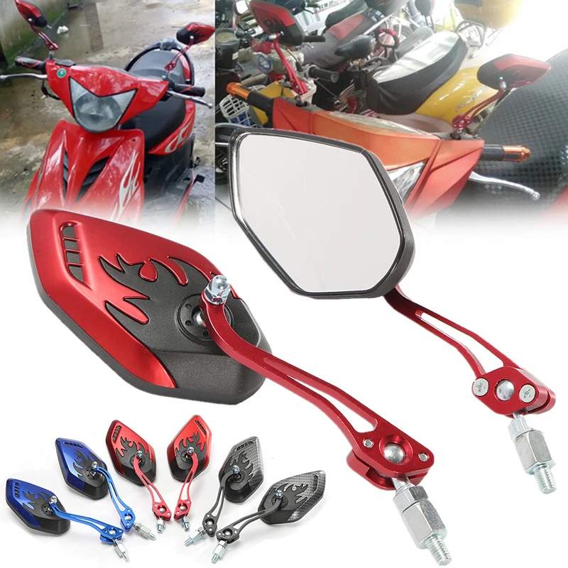 

2Pcs Motorcycle Mirrors Universal 8mm 10mm Thread Folding Motor Bike Scooter Rear View Mirror Side Rearview Mirrors for Honda