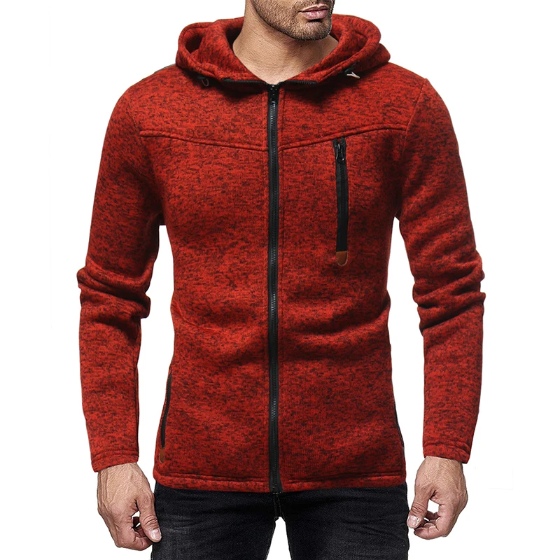 

2019 Men Casual Knitted Hoodie men's spring solid Long Sleeve Tops keep warm Jacket Coat slim fit Hoodies Sweatshirts Moletom