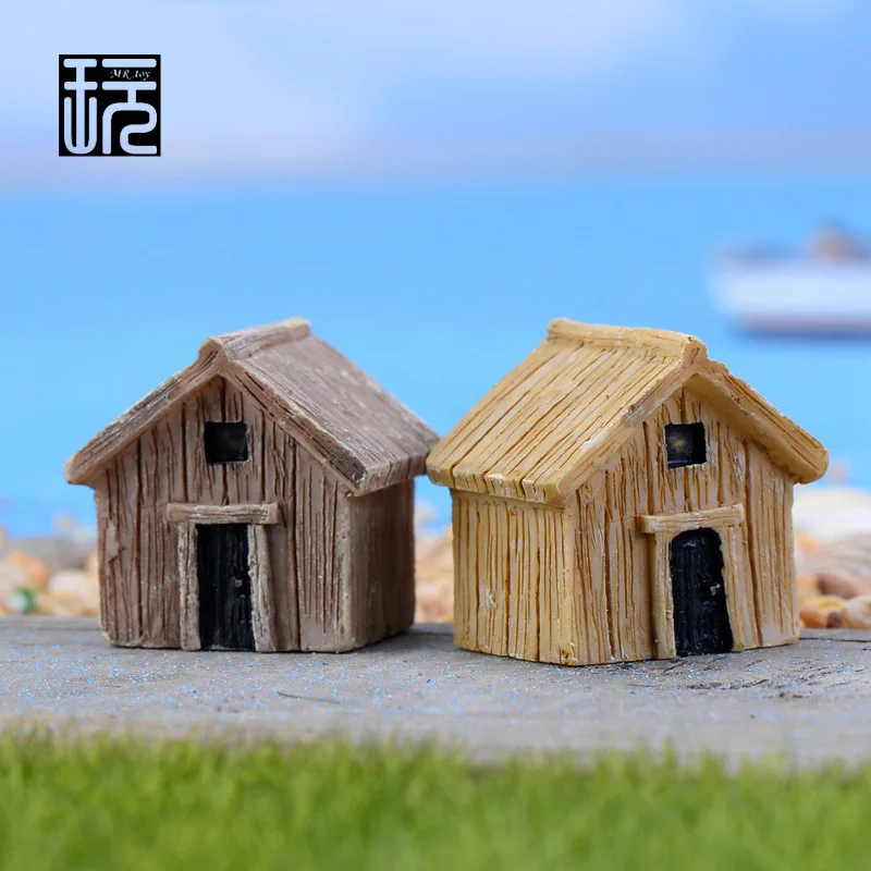 Beste Zakka Hars Mini Chalet Hutten Model Huis Ornament Ambachten DIY Fairy Tuin Miniaturen Vetplanten Micro Moss Landschap Decoratie