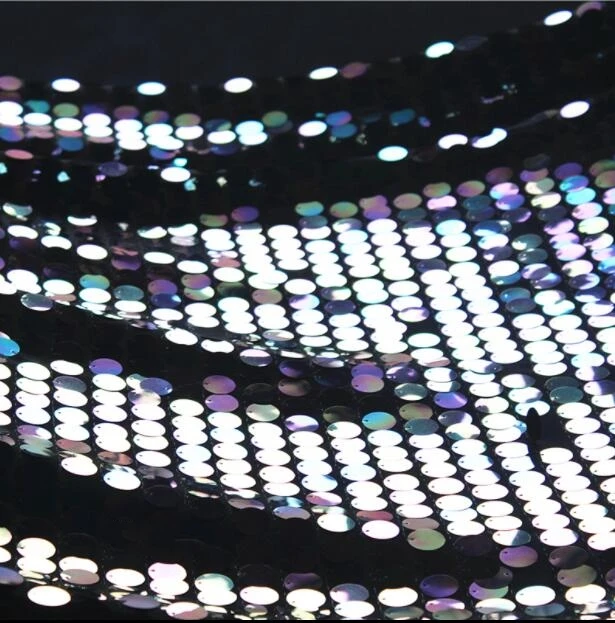 

Encrypted phantom laser Fishscale sequins polyester lace fabric mesh yarn beads wedding dress textiles Sewing sequin fabric C641