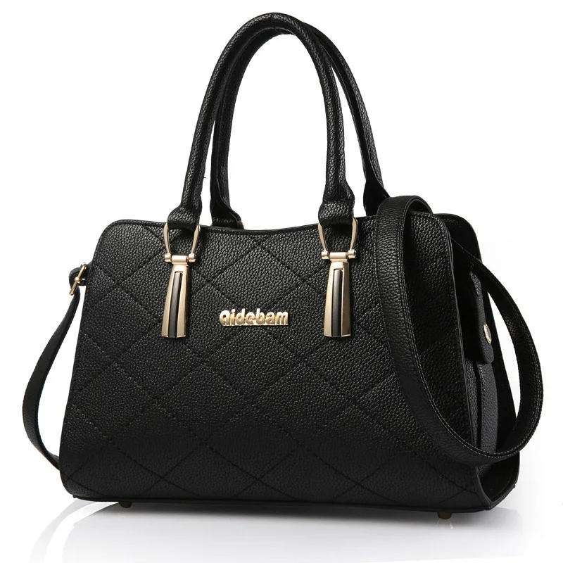 

Car Suture Satchels Woman Shoulder Bag PU Fashion Solid Zipper Messenger Bag 2016 Boston Hard Top-handle Bags