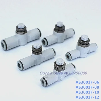 

10 pcs AS3001F-06/AS3001F-08/AS3001F-10/AS3001F-12 3-12mm pipe adjust throttle valve one-touch fittings SMC type