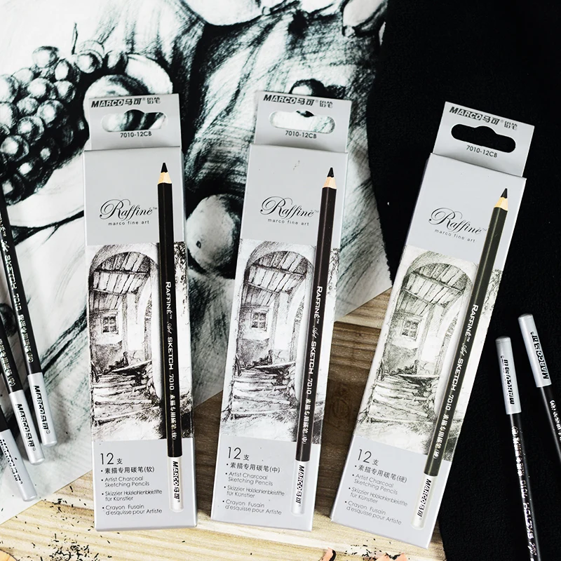 Марко 12 шт./кор. ремесленные карандаши нетоксичный Набор деревянных карандашей