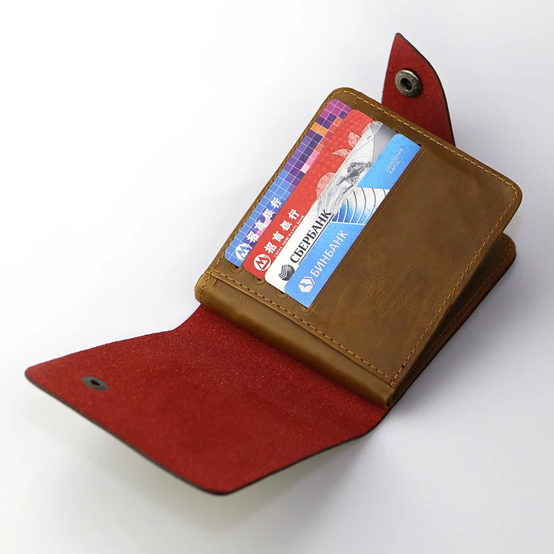 Baellerry, мужские кожаные кошельки с отверстиями, сумка для денег, Короткий Мужской клатч, кошелек, сумка на застежке, тонкий кредитный держатель для карт, кошелек, W015