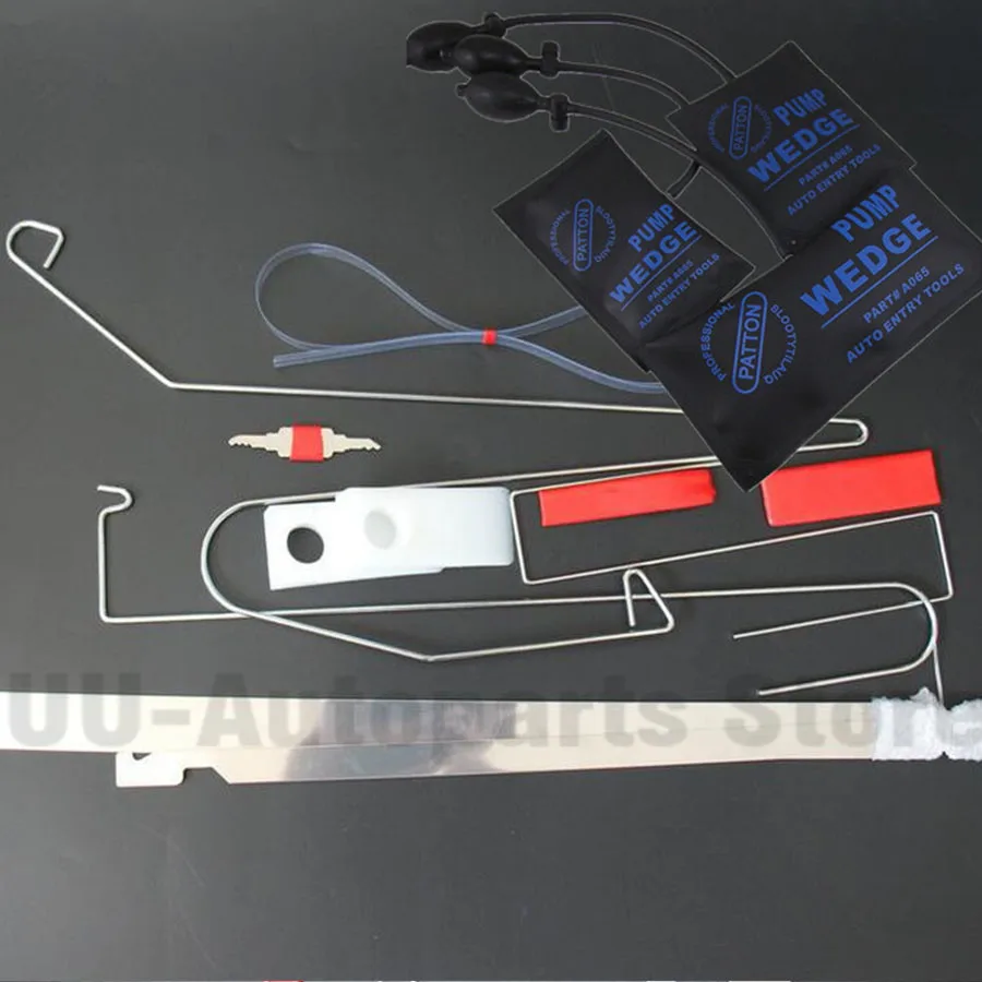Emergency Car Door Lock Key Out Opening Unlock Tools 12Pcs Kit Air Pump+Wedge