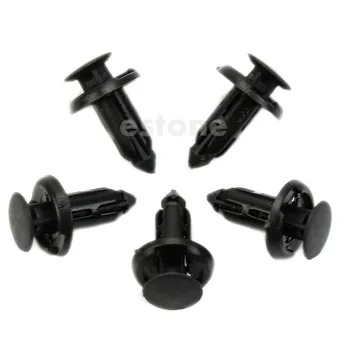 

QILEJVS 10Pcs 8mm Hole Black Plastic Rivet Car Door Push Clip for Toyota