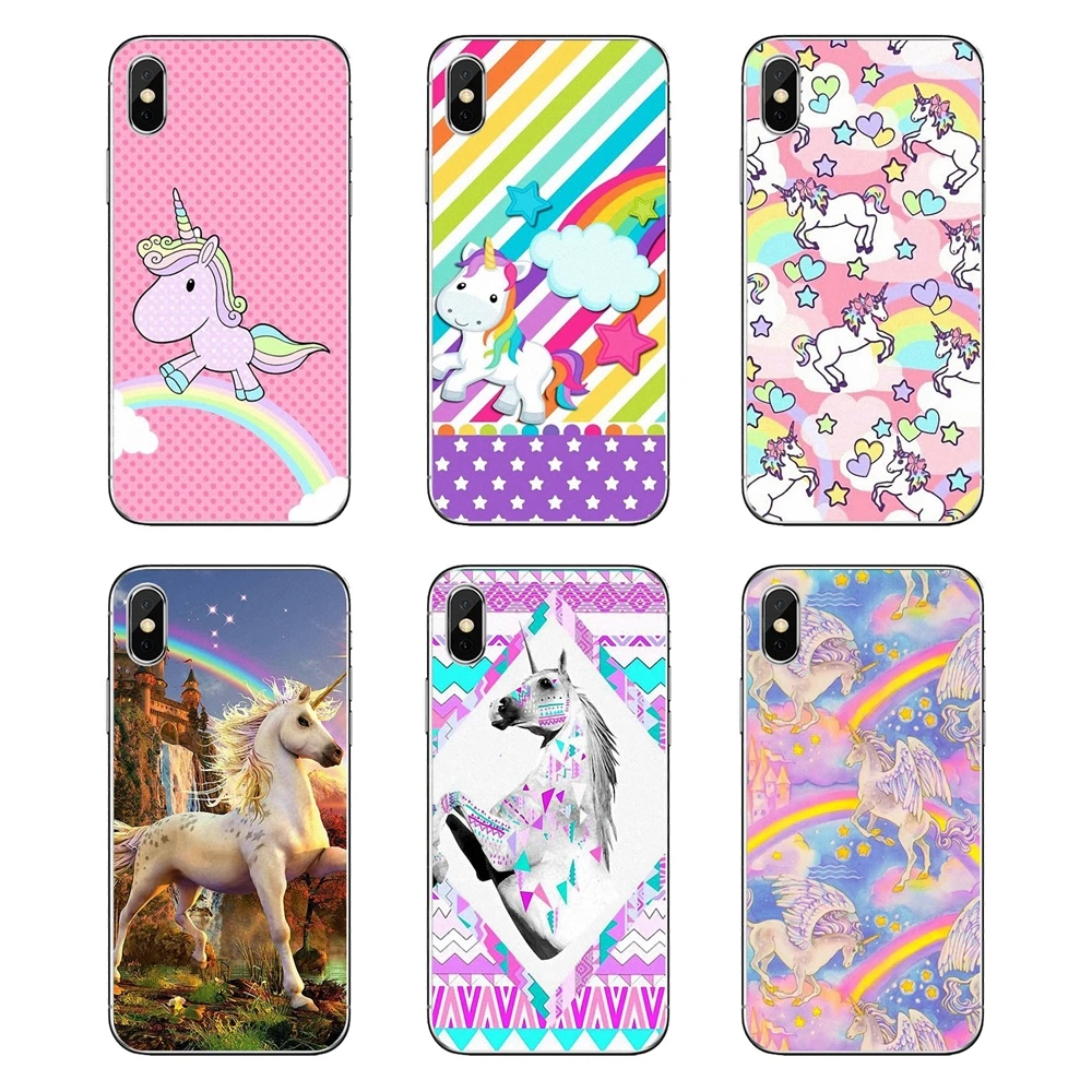 For Nokia 2 3 5 6 8 9 230 3310 2.1 3.1 5.1 7 Plus TPU Transparent Shell Cases Pastel Rainbow Pink Horse Puke Unicorn Collage Art | Мобильные