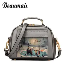Beaumais Cuero de La Pu de Cuero de Las Mujeres Bolso Famoso de la Marca Mujeres Mensajero Bolsas Bolso de Hombro De Impresión Bolsa Bolso Femenino DB5794