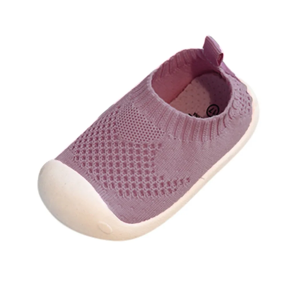 Спортивная обувь ярких цветов с дышащей сеткой для маленьких девочек и мальчиков однотонная повседневная обувь для бега, подходит для детей от 6 месяцев до 4,5 лет - Цвет: Розовый