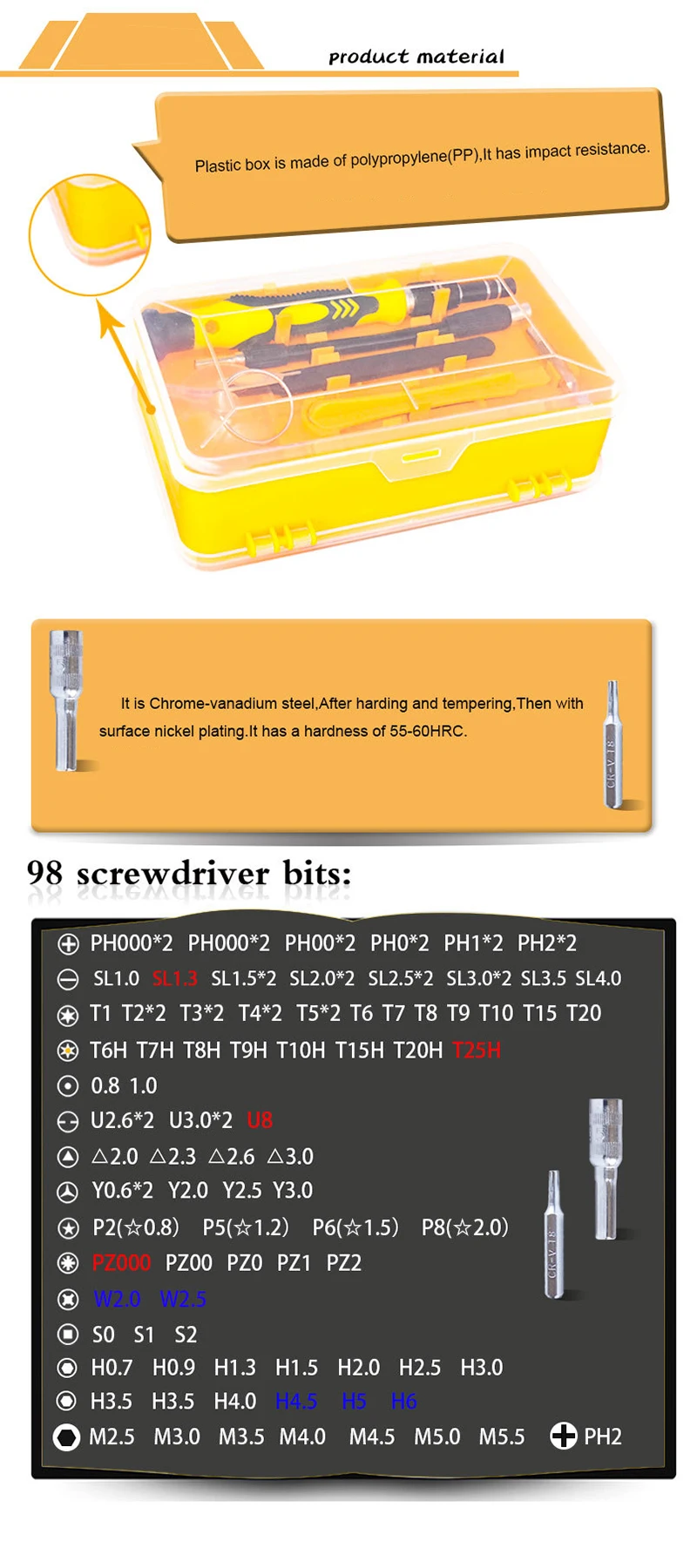 108/1 отвёртки Набор multi-function PC мобильный телефон часы цифровые электронные оборудование ремонт и разборка инструмент chrome vanad