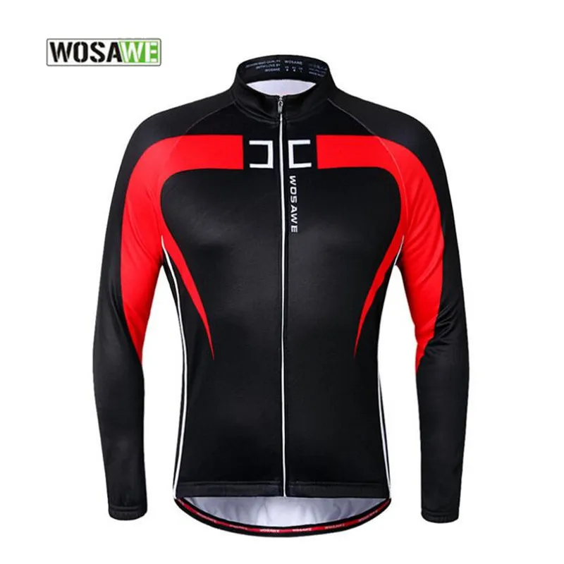 

WOSAWE Men's Cycling Jacket Coat Long Sleeve Thermal Windproof Cycling Clothing Roupa Running Bike Bicycle Cycling Jersey Winter