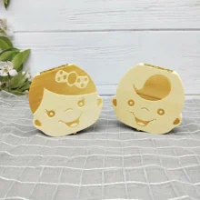 Английский/испанский/голландский/французский/текст для маленьких мальчиков и девочек упавший зуб ящик для хранения чехол из натурального дерева сохранить молочные зубы коллекция