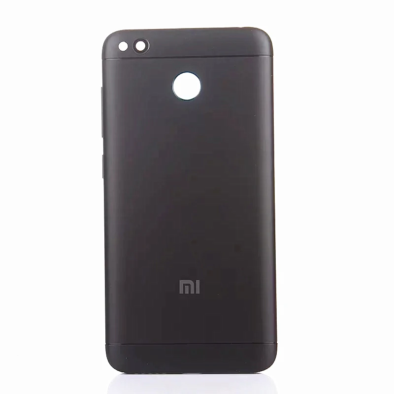 Black Redmi 4X металлический корпус батареи для Xiaomi Redmi 4X задняя крышка Запасные части кнопки громкости питания+ объектив камеры - Цвет: Black