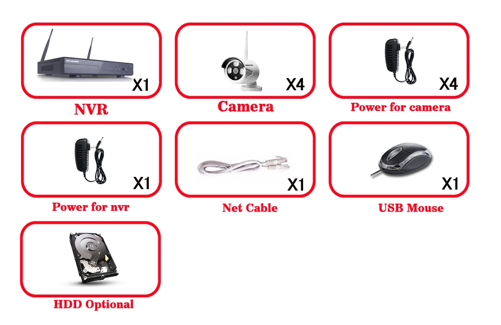 4ch Беспроводной CCTV Системы 720 P NVR безопасности Камера Системы P2P 4 шт WI-FI IP Камера открытый 1.0MP Водонепроницаемый безопасности Видео Наборы