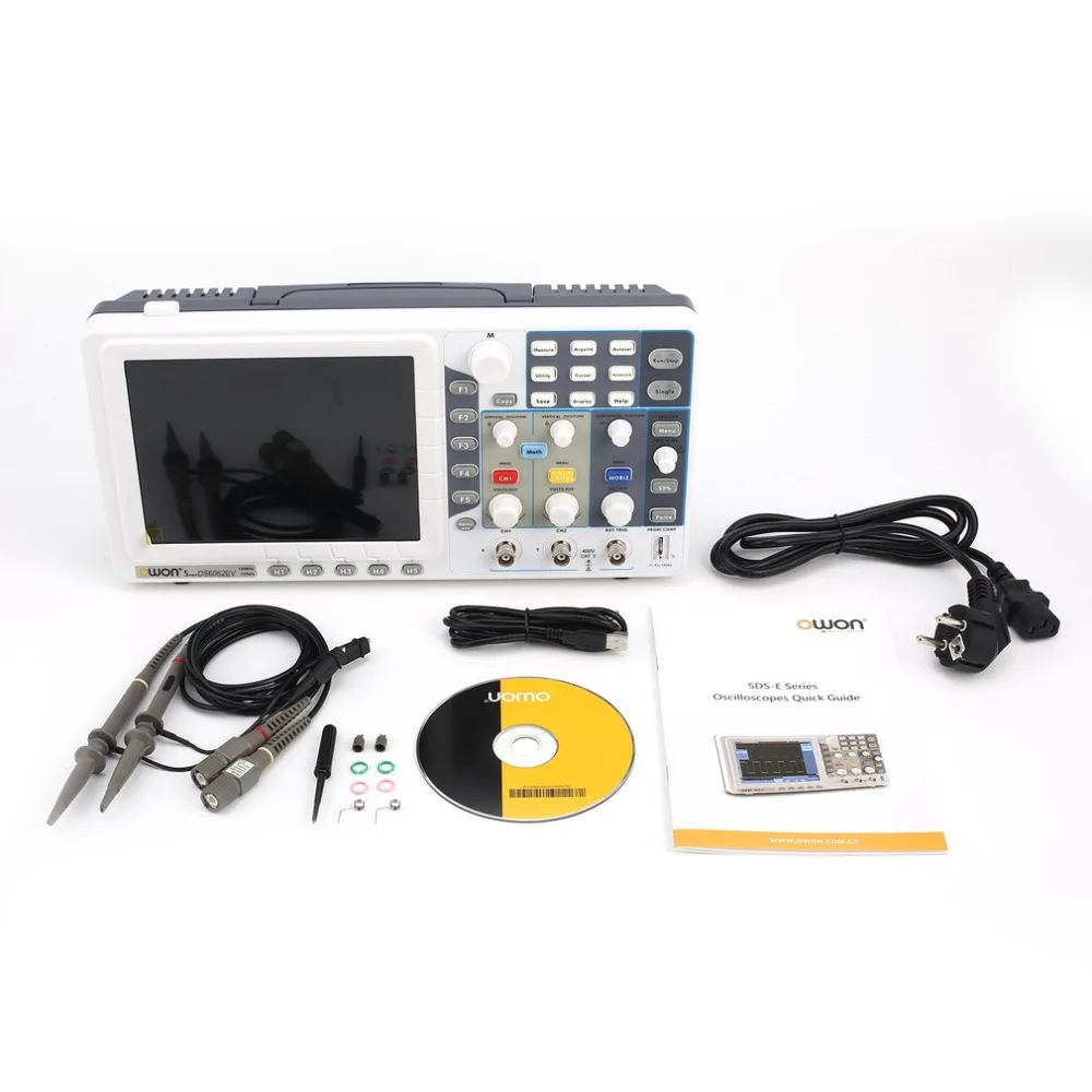 

Digital Storage Oscilloscope 30/50/60MHz 2 Channels Record USB Waveform Generator Logic Analyzer Spectrum 8 inch LCD