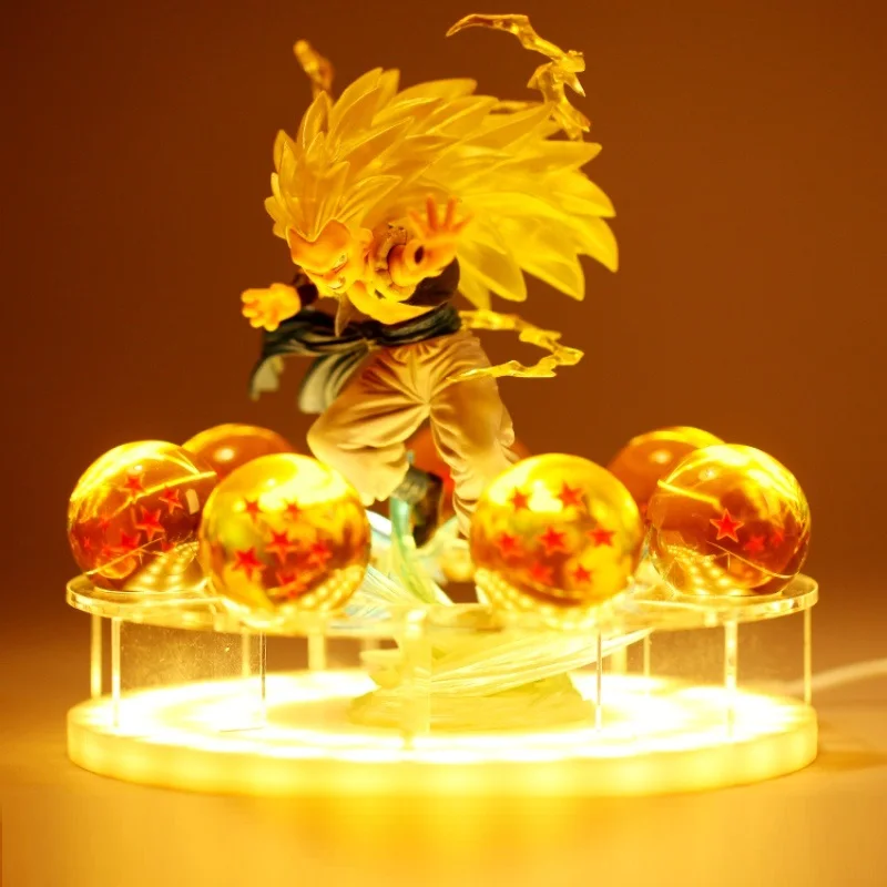 

Creative Dragon Ball Table Lamp Crystal Ball Home Night Light Sun Wukong Desk Lighting Saiyan Combination Model DIY Holiday Gift