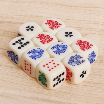 

10pcs 16mm Multicolor Acrylic Cube Dice Beads Six Sides Portable Table Games Toy #20/17W