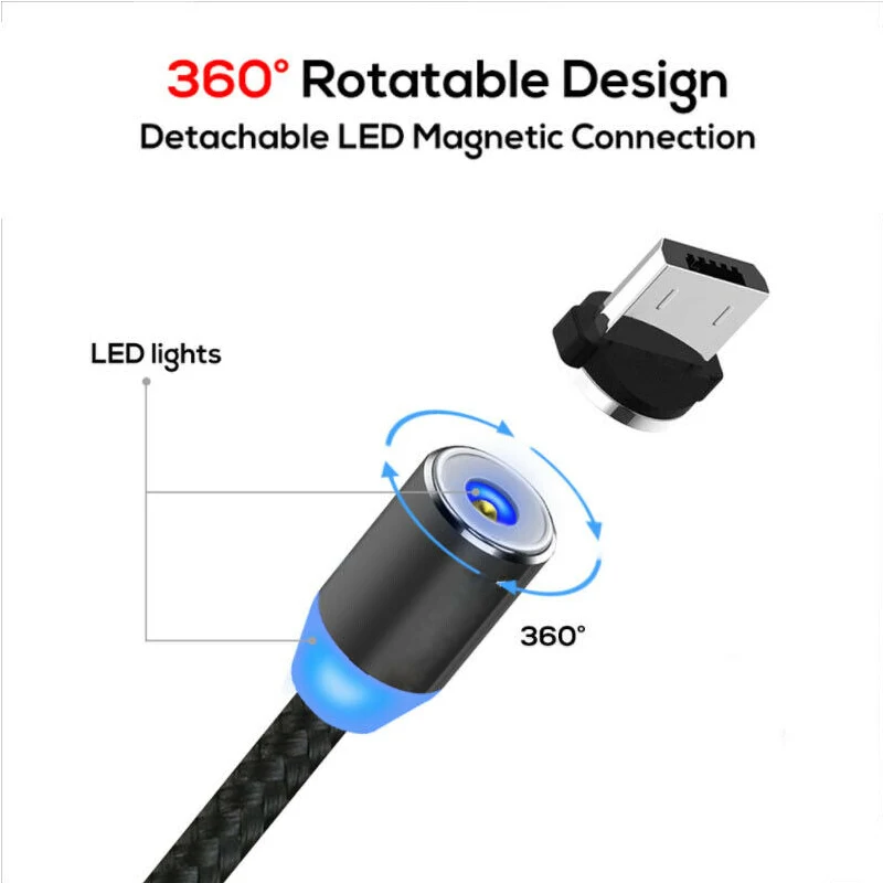1~3M Magnetic Fast Charger Charging Cable Adapter IOSMicro 1~3M Magnetic Fast Charger Charging Cable Adapter IOSMicro
