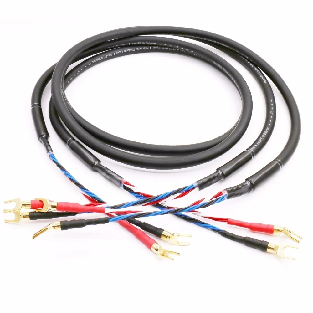 

Audiophile audio Helix8 speaker cable with gold plated spade terminal audio loundspeaker cable