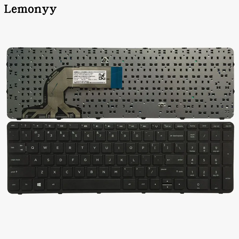 Клавиатура для ноутбука hp pavilion 15-N 15-E 15E 15N 15T 15 t-N 15-N000 N100 N200 15-E000 15-E100 белый/черный с рамкой