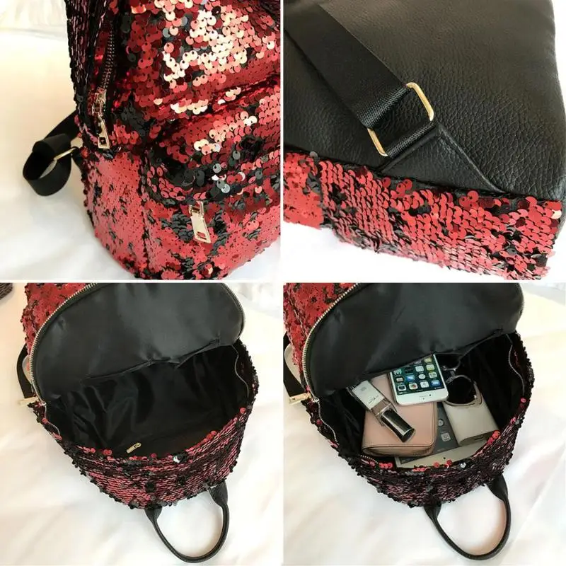 Sequins Glitter Bling Backpacks Teenager Girls PU Leather Backpack Girls Shoulder School Bag Travel Rucksack 10 Sequins Glitter Bling Backpacks Teenager Girls PU Leather Backpack Girls Shoulder School Bag Travel Rucksack 15