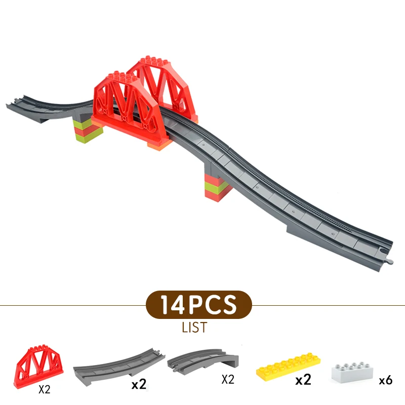 Блоки большого размера игрушки на батарейках поезд трек мост Набор для детей Творческий трек строительные блоки Совместимость le Duploed