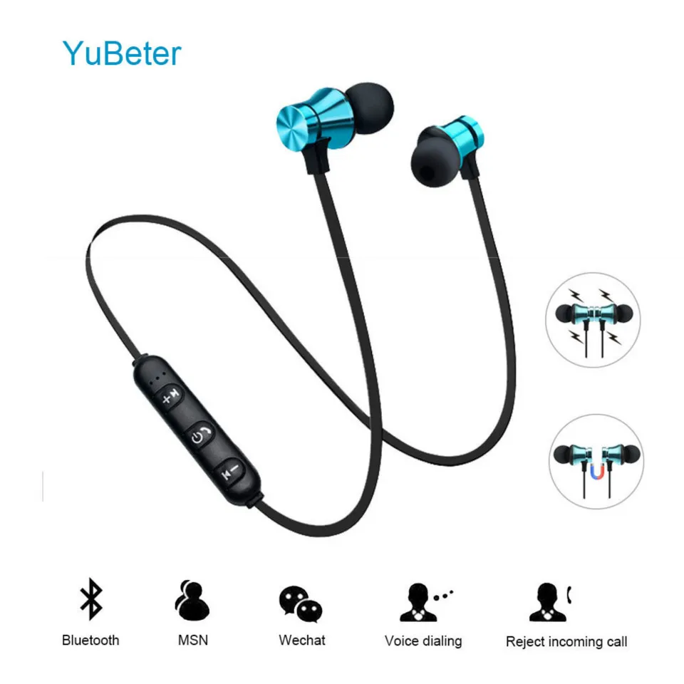 

YuBeter Wireless Bluetooth Earphone Earbuds Sport Neckband Earpieces Wireless Headsets Sweatproof Noise Reduction Built-in Mic