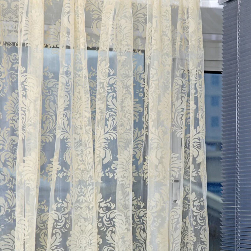 Занавески из вуали благородные оконные экраны тюль бронзирующие цветы двери